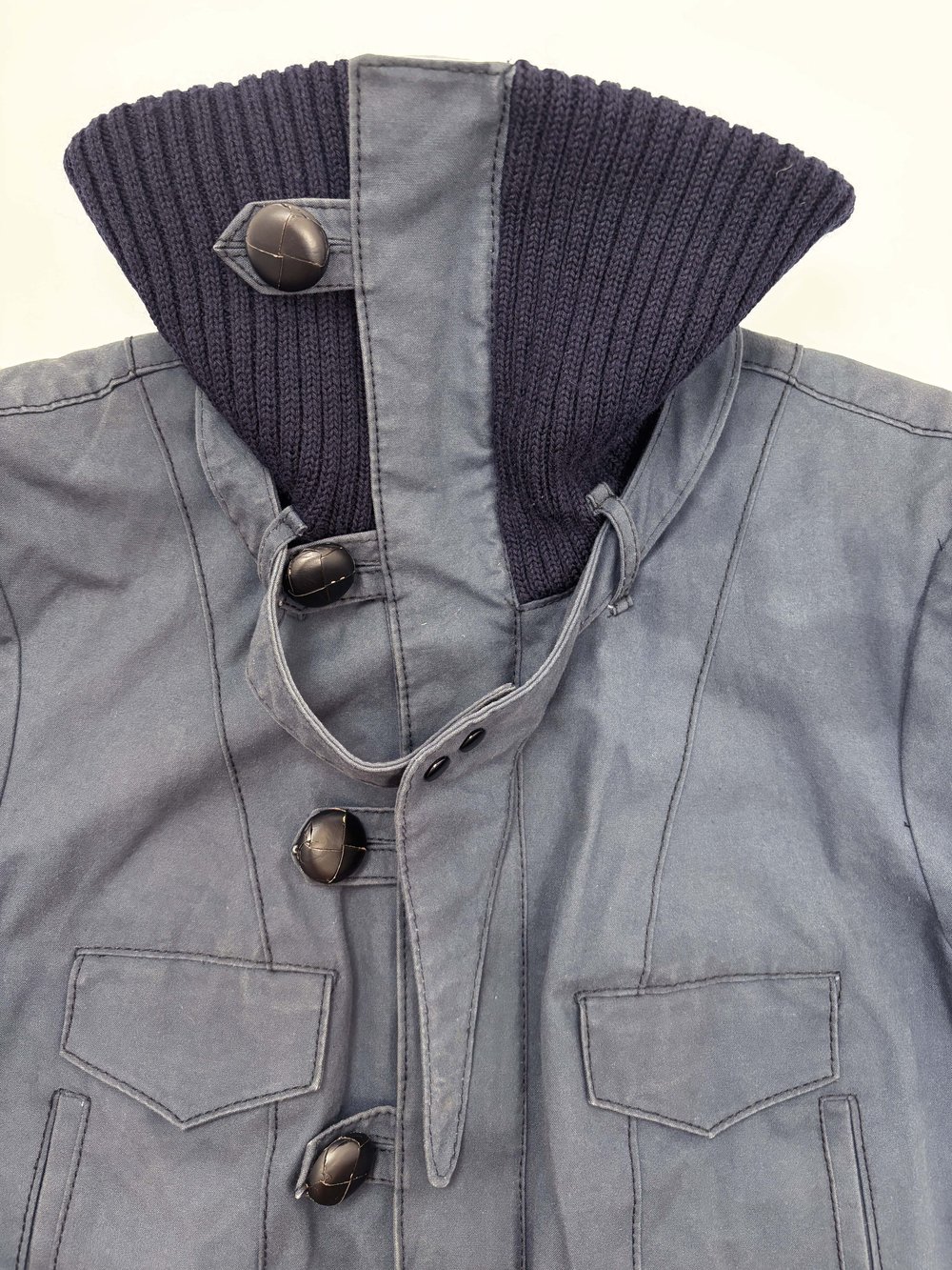 Balenciaga F/W 2003 navy ribbed collar jacket — JAMES VELORIA